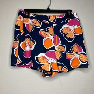 Kaari Blue Poppy Print Shorts